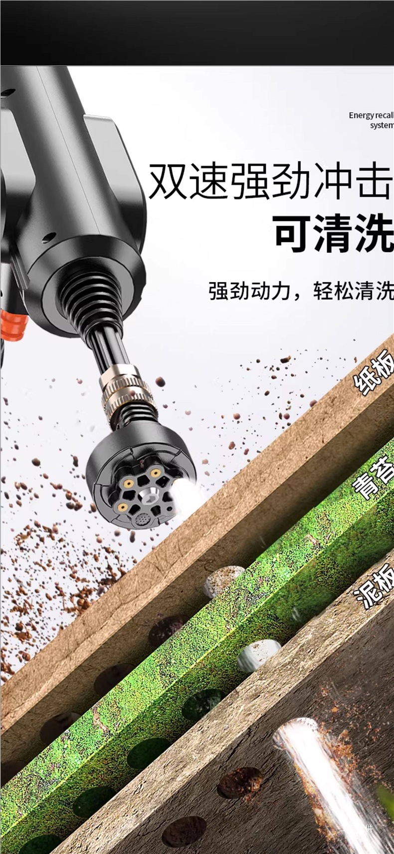 Wireless Car Washing Machine High-Pressure Water Gun for Home and Car Use, Powerful Lithium Battery Rechargeable Booster, Peihui