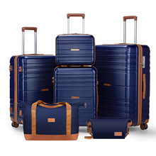 外贸ABS行李箱五件套男女学生登机箱20寸出差旅行大容量拉杆箱包