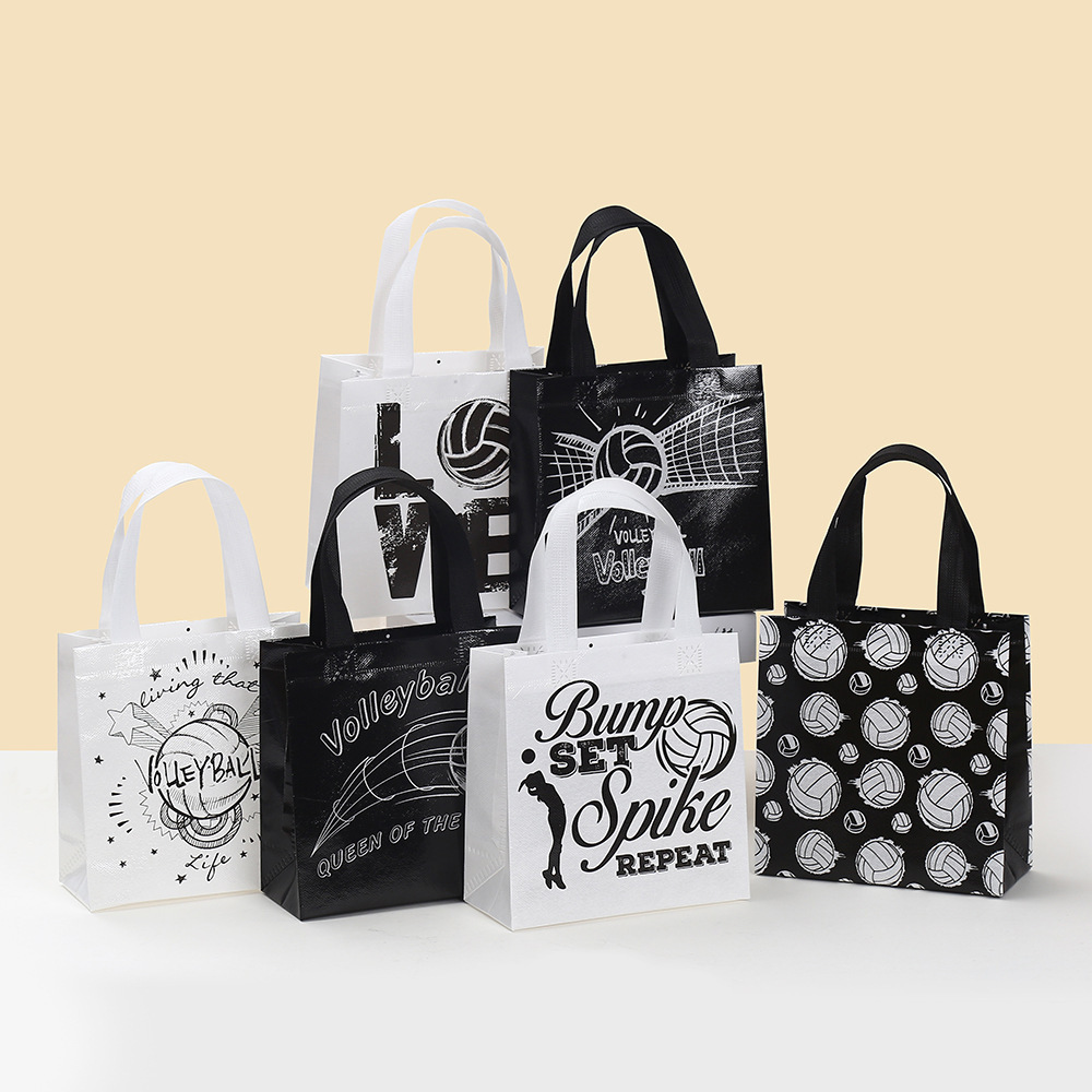 Shopping bag waterproof takeaway bag film bag volleyball printed packaging bag cartoon handbag non-woven bag