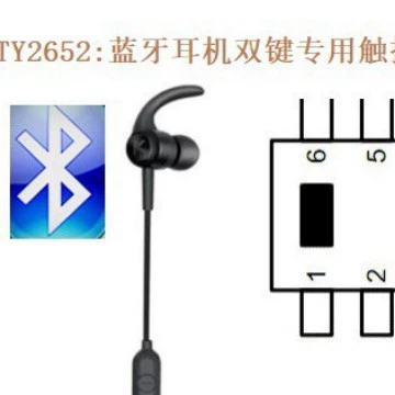 Tty2652: Bluetooth наушники с двумя клавишами - сенсорный чип IC, электронная деталь, разработка корпуса