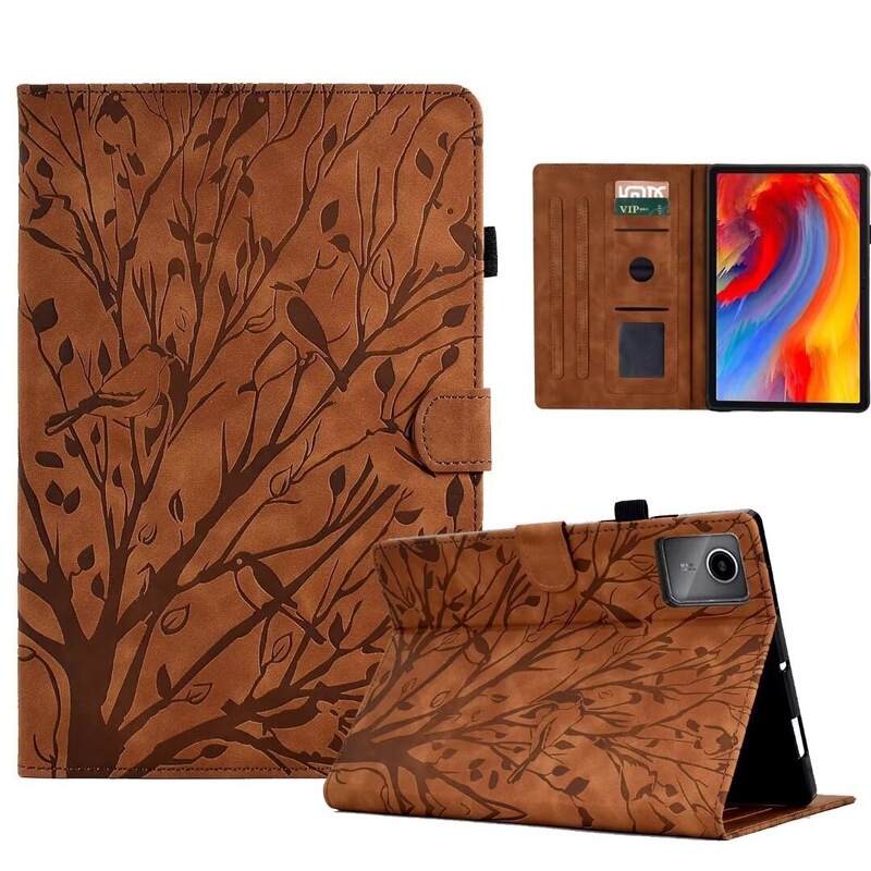 Suitable for Lenovo Tab M11 Tablet Leather Case, Samsung Tab A9Plus Fortune Tree Embossed Pattern Card Holder S11 Suitable for Lenovo Tab M11 Tablet Leather Case, Samsung Tab A9Plus Fortune Tree Embossed Pattern Card Holder S11