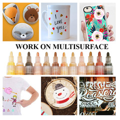 Flysea Skin Tone Acrylic Markers Human Body Airbrush DIY Skin Coloring Doodle Pens Water-Based Colorful Acrylic Pens