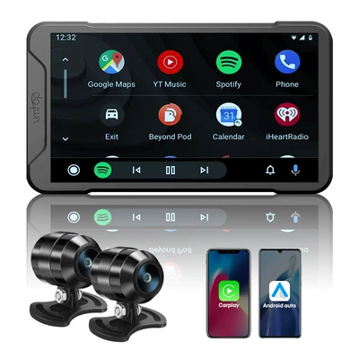 Motorcycle locomotive smart car machine cast screen driving recorder carplay suitable for Android Apple Hongmeng (Motorcycle driving recorder) - host-waterproof-ip67