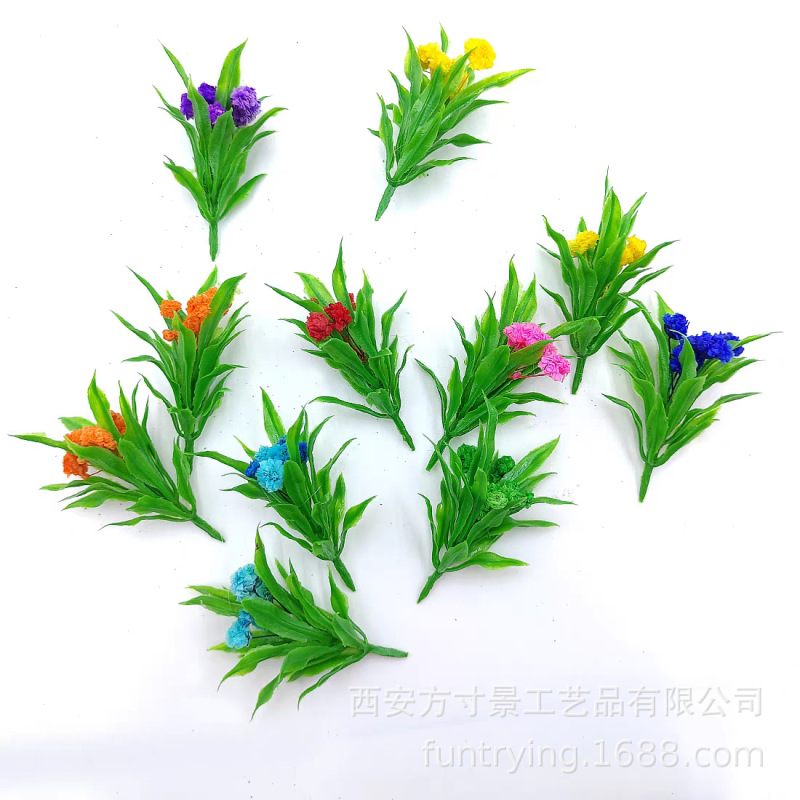 微缩仿真花植物花艺小盆栽沙盘室内家居摆件假花花束直销diy材料|undefined