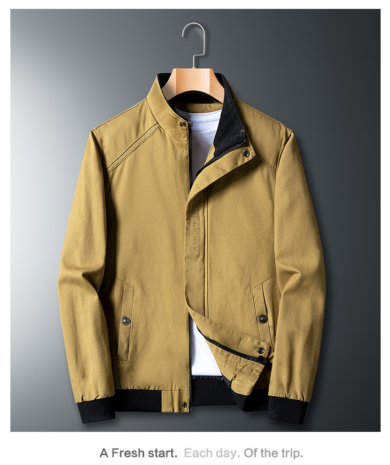 Men's Casual Baseball Collar Jacket Lightweight Spring Autumn_voghion.com