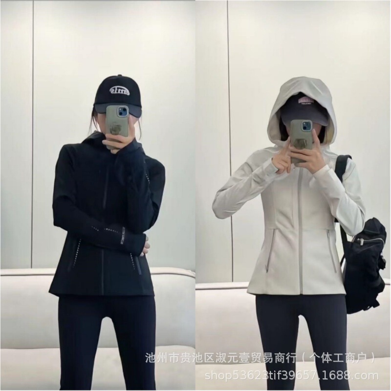Lulu Original Label Same Style Cross Chill Hooded Windproof Jacket Jacket Plus Velvet Slim Fit Autumn and Winter Women Lulu Original Label Same Style Cross Chill Hooded Windproof Jacket Jacket Plus Velvet Slim Fit Autumn and Winter Women