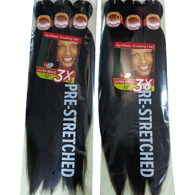 3X pre-stretched braiding hair pre-estirado alambre ignífugo agua caliente peluca cabello trenzado africano