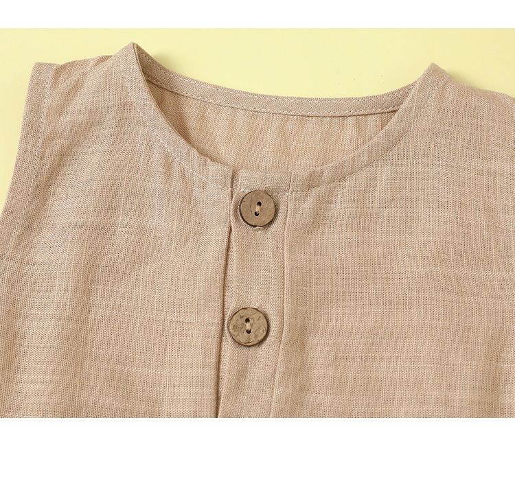 Summer, Spring Season Baby Girl'S, Baby Boy'S Gender Linen Fabric No Design Simple Style Style Simple Style Solid Color Linen No Baby Clothes