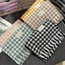 新款千鸟格格子围巾女冬季高级感仿羊绒围巾女加厚保暖百搭披肩