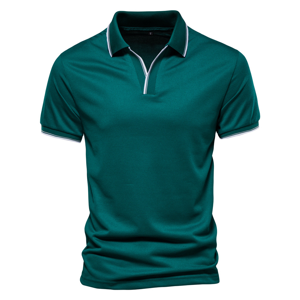 Men's Solid Color Washed Polo Shirt Men's Clothing display picture 3