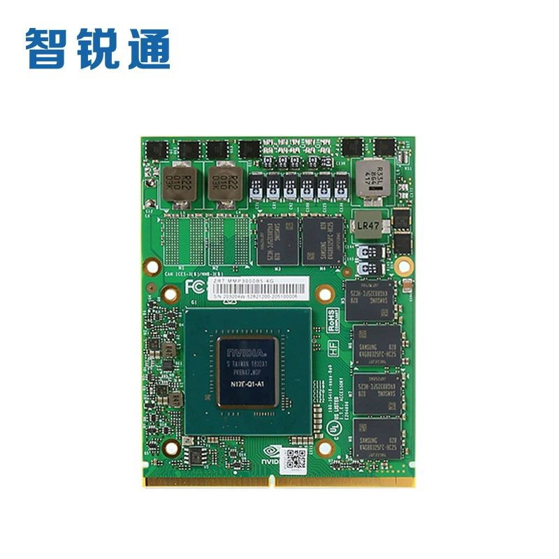 Графическая карта MXM Zhìruìtōng P3000 6 ГБ, 4×DP, 75 Вт, низкое энергопотребление, для вывода и инференса видео