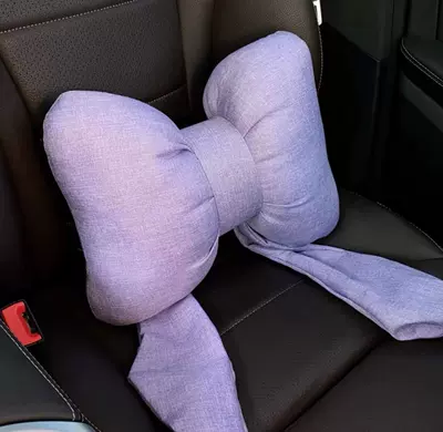 Bow Headrest Neck Pillow Waist Pillow Other Automotive Interior Supplies - ribbon-bow-waist-purple