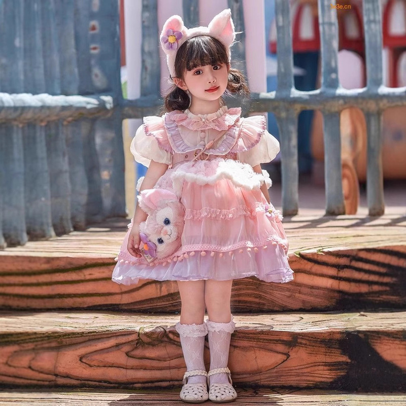 Popular Short-Sleeved Lina Belle Girls Princess Dress Tutu Skirt Summer Must-Have Cute Skirt