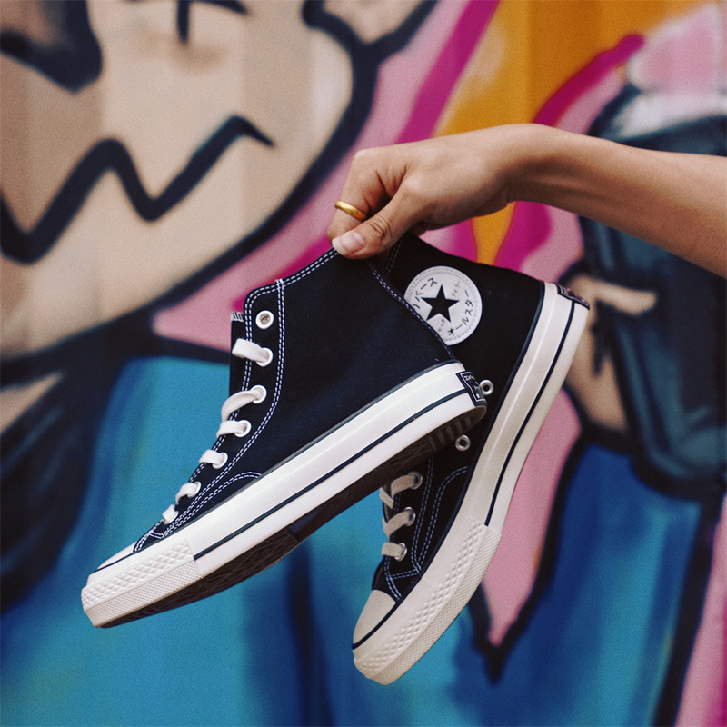 Putian Meiqi Converse Canvas Shoes 1970s Black High Top Canvas Shoes Men's Shoes Women's Shoes Casual Shoes Sports Board Shoes