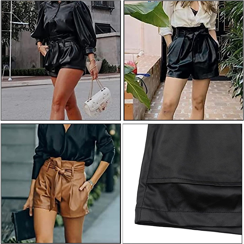 Comfortable PU Leather Shorts