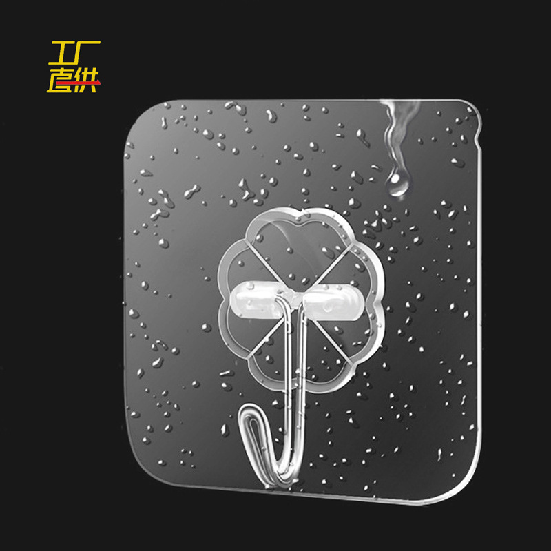 Factory super strong adhesive hook punch-free seamless transparent hook self-adhesive hook Bathroom Kitchen coat and hat sticky hook