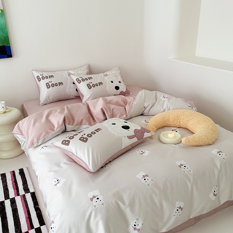 100 algodón australiano impresión digital de cuatro piezas de ropa de cama de algodón puro sábanas edredón cuatro piezas de conjunto