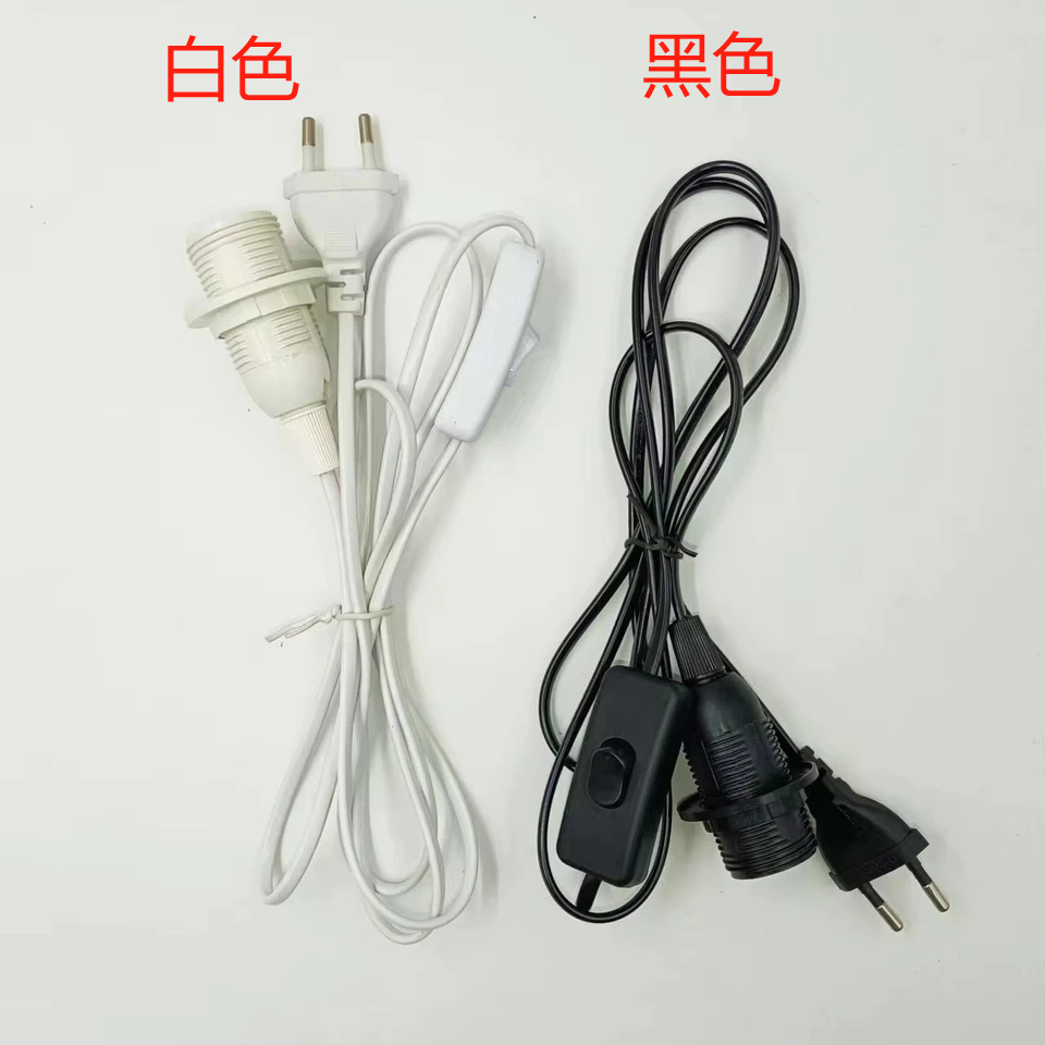 Cable de alimentación de interruptor europeo E14 enchufe de soporte de lámpara diy accesorios de lámpara de escritorio 303 interruptor cable de interruptor europeo E14