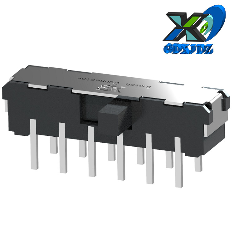 两档拨动开关2档双排  小型2位滑动开关两档12脚 2位拨动开关4P2T