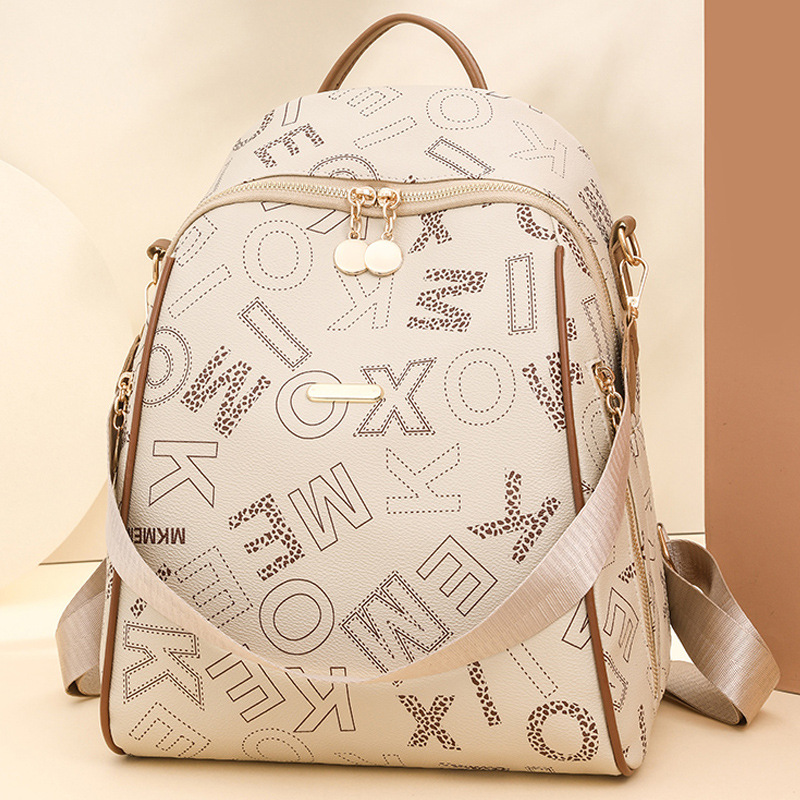 Bolsos para mujer 2024 nuevas letras impresas para mujer mochila moda color contraste mochila de viaje al aire libre mochila escolar al por mayor