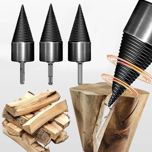 Cross-border firewood splitting drill bit, firewood splitting artifact, household electric drill, wood breaking tool, rural splitting wood fire splitting cone drill bit