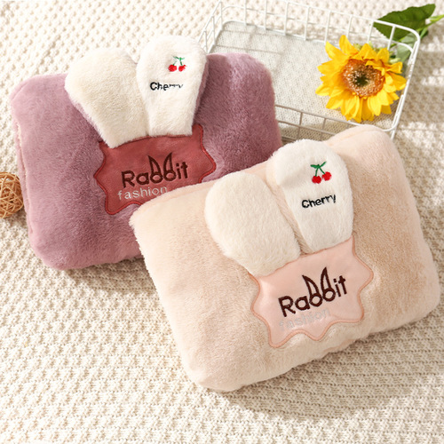New plush cartoon cute double hand cloth cover hot water bottle hand warmer electric warmer bag warmer bag one piece drop shipping
