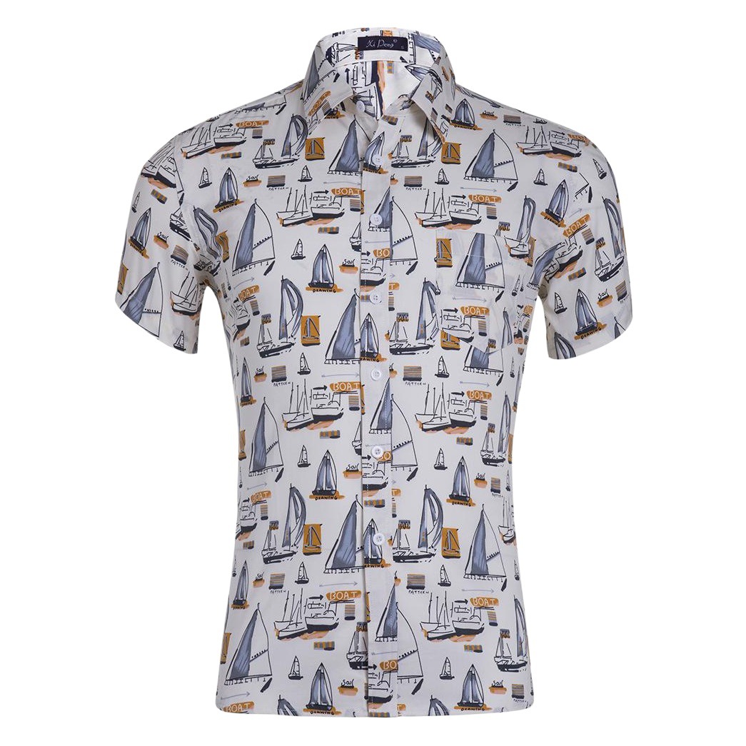Camisa hawaiana estampada de algodón peinado de los hombres más el tamaño de la camisa de los hombres camisa hombre