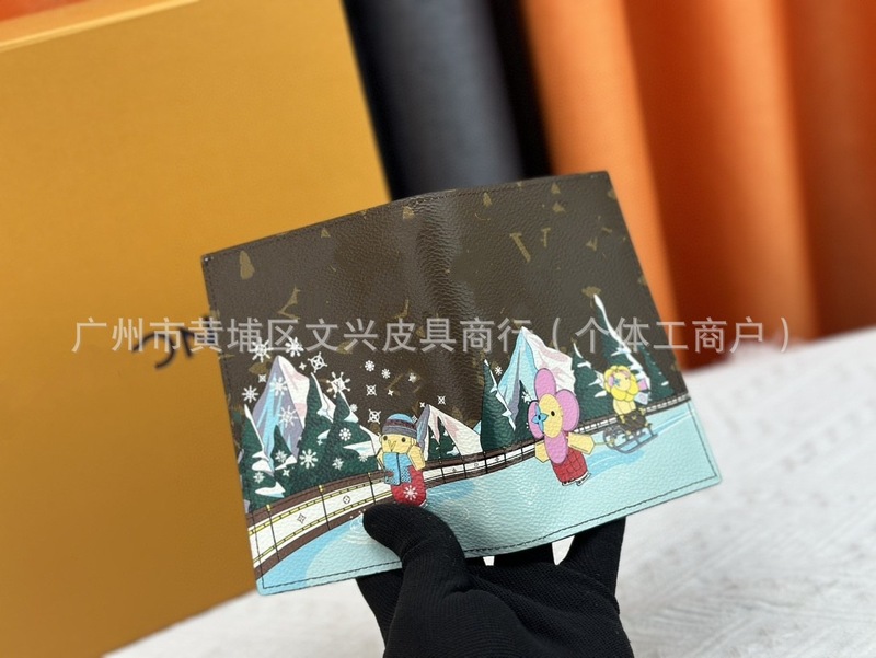 跨境外贸原版老花涂鸦护照夹经典时尚卡通印花折叠钱包证件保护套|undefined
