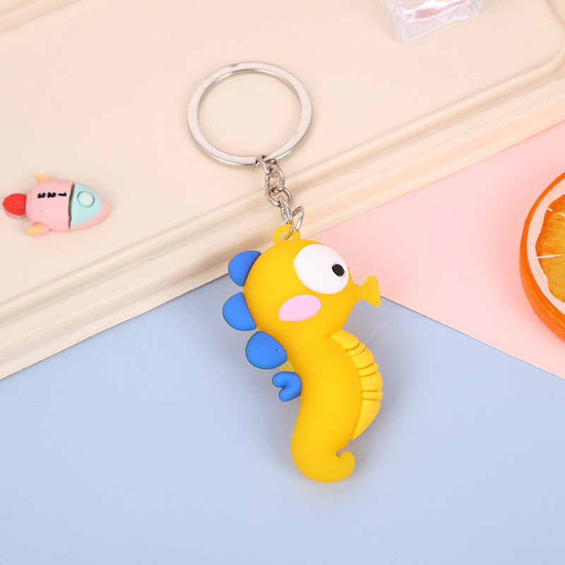 夏の海洋動物イルカタコクジラタツノオトシゴキーホルダーペンダントバッグスーパーマーケットキーホルダー卸売|undefined