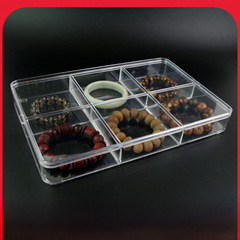 Jewelry Storage Box with Grid Trays, Transparent Acrylic Grid Divider Plate, Jewelry & Bead Display Case, Loose Bead Accessories