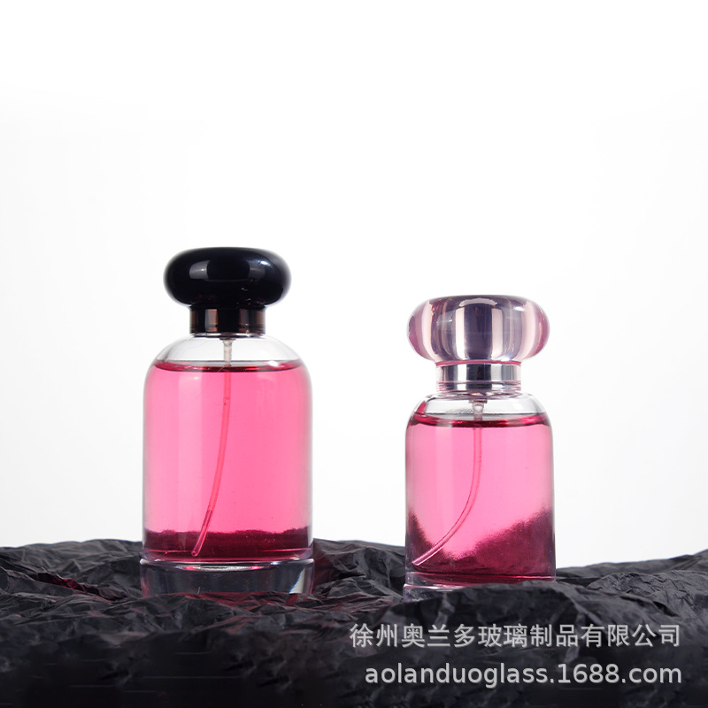 现货100ml透明圆柱瓶50ml分装小样15卡口按压喷雾玻璃香水瓶