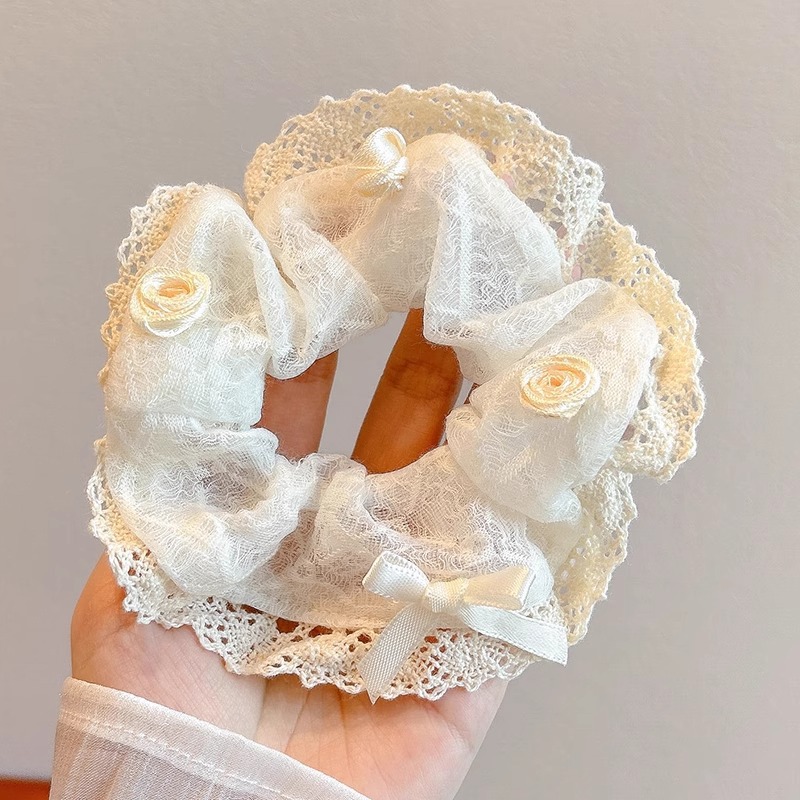 Colección de anillo de cabello lindo de intestino grande de verano de cola de caballo de cabeza de cuerda de flor de cabeza de niña universitaria estilo de alto valor de belleza joyería de cabello