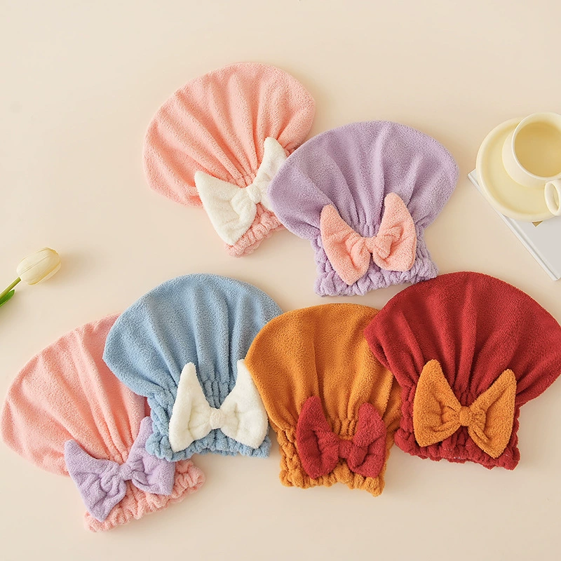 Шапочка для сушки волос большой лук впитывающий коралловый флис шапочка для сушки волос предметы первой необходимости оптом шапочка для душа быстросохнущая шапочка для сушки волос