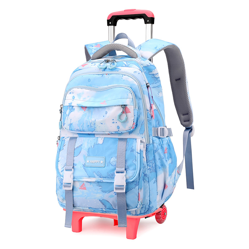 Peces naturales mochila de tirón para niños estudiantes de primaria 3 - 6 grados mochila de secundaria femenina mochila de grados superiores escaleras