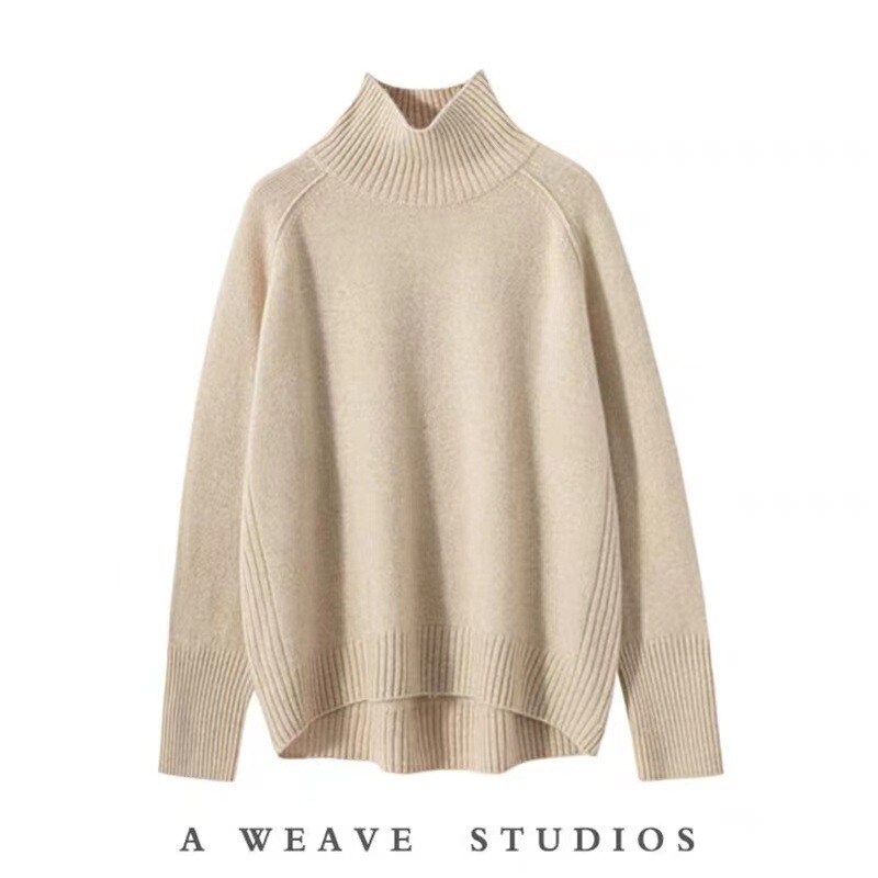 Faye Wong with Pure Wool Knitwear Women's Turtleneck Turtleneck Autumn and Winter New Thickened Sweater Loose Base Shirt