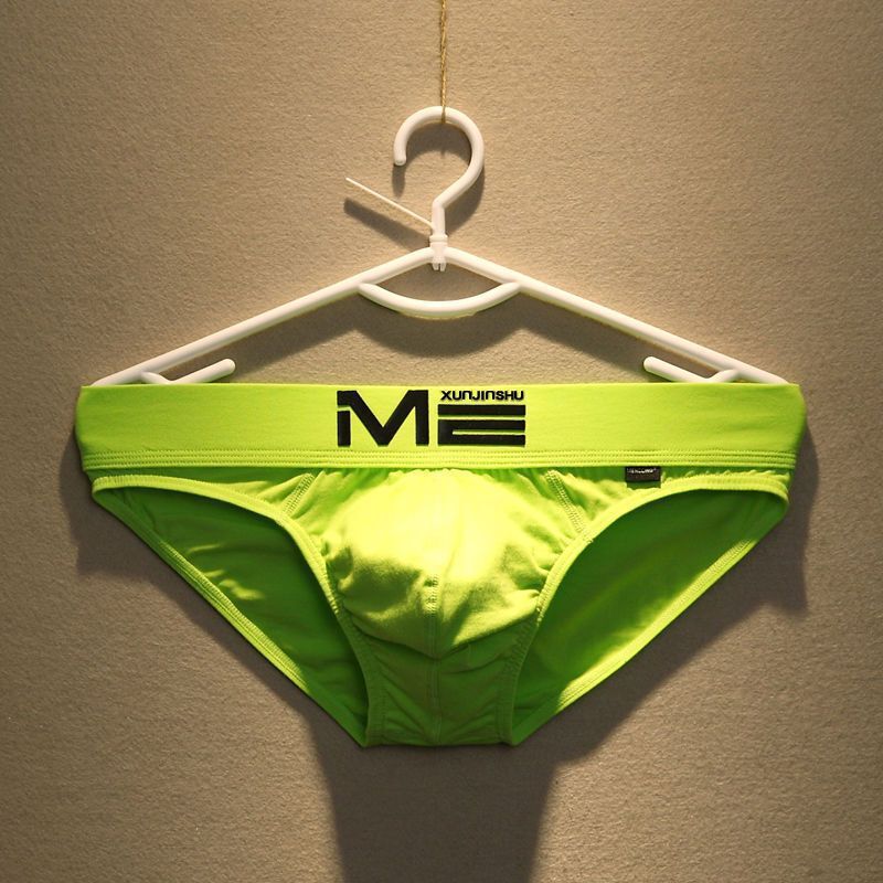 Men's Underwear Men's Briefs Cotton Men's Sexy Tide Low Waist Tight Pants plus size Green Explosions Taobao