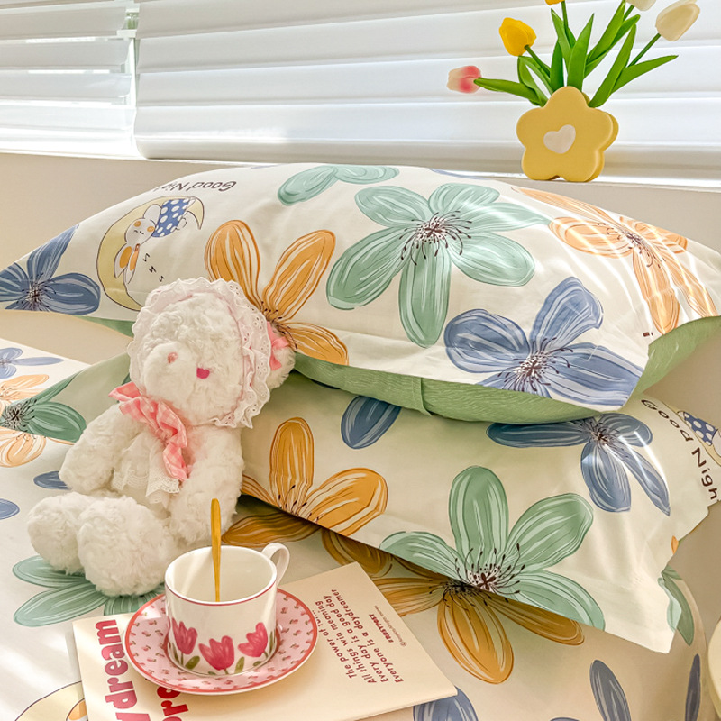 Funda de almohada fresca pequeña de algodón puro Un par de fundas de almohada para el hogar individuales 48x74cm Funda interior de núcleo de almohada de algodón Student 4