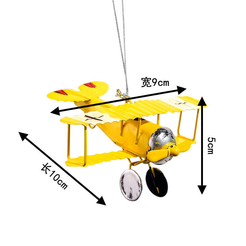 Navidad estilo europeo retro avión de hierro forjado modelo colgante creativo interior sala de estar habitación de los niños decoración del hogar
