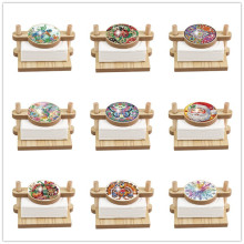 现货批发 新款diy5d钻石画木质收纳盒卡通贴钻纸巾架储物盒