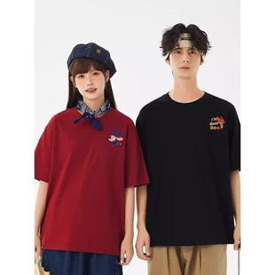 Special and Different 2025 New Super Popular Couple Wear Short-Sleeved T-Shirt Niche Pure Cotton High-End Summer Tops