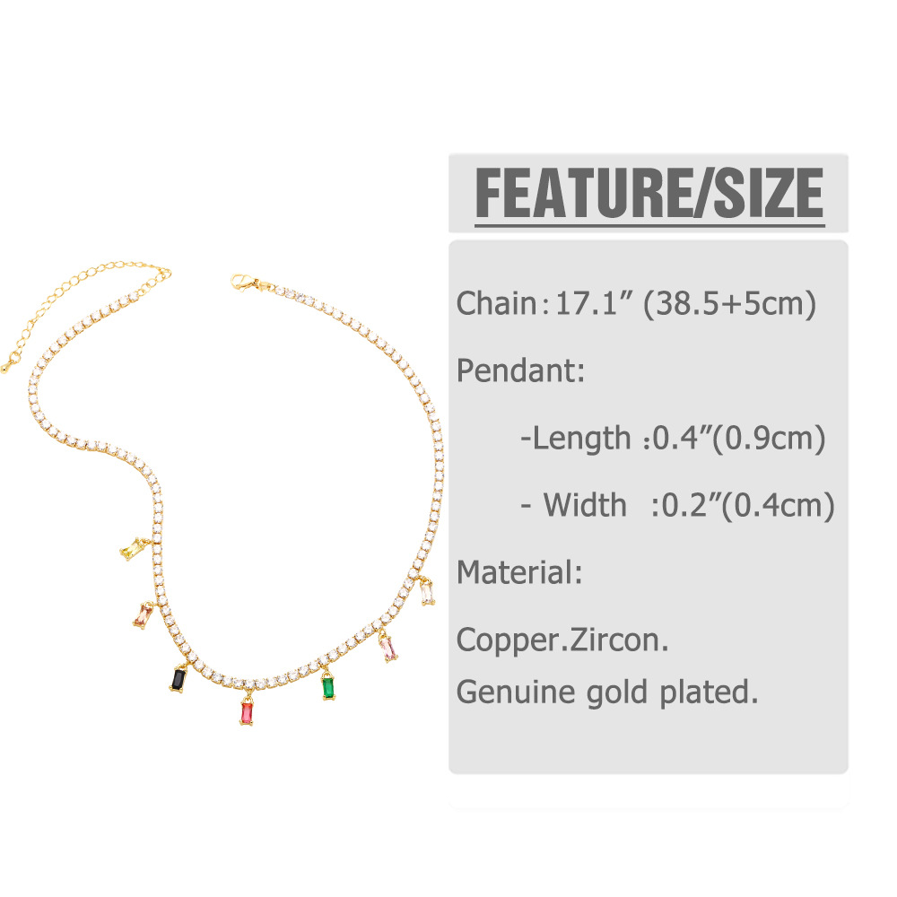 Fashion Copper Geometric Pattern Necklace Zircon Copper Necklaces