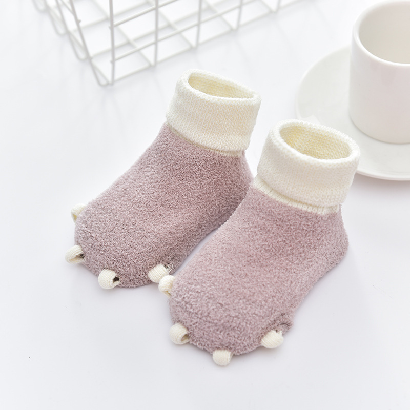 Autumn and winter baby socks, children socks, terry socks, claw socks, antiskid dispensing floor socks, baby socks, spot wholesale