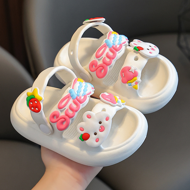 Zapatillas para niños de verano para niñas de dibujos animados de interior antideslizante bebé zapatillas para niños lindos zapatos de princesa de dos vías para niñas