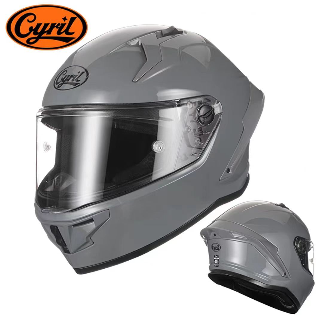Casco integral de motocicleta CYRIL para hombre y mujer, para carreras, conducción en todas las estaciones, para motocicleta de calle con alerón grande y Bluetooth R1