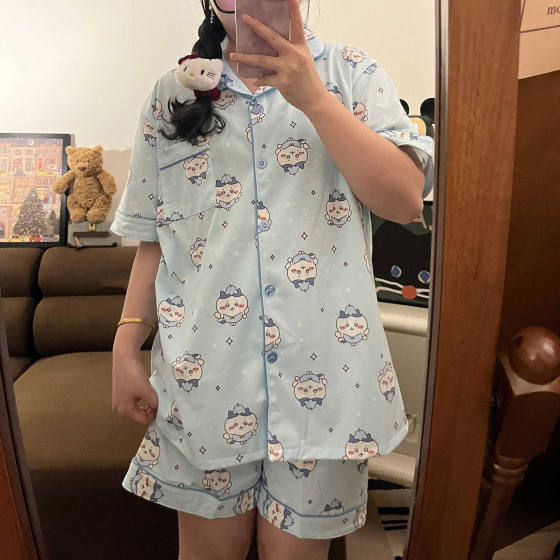 Flower Fairy Small Eight Pajamas Women's Summer New Short-sleeved Shorts Japanese Style Cute Student Home Clothes suit Can Wear