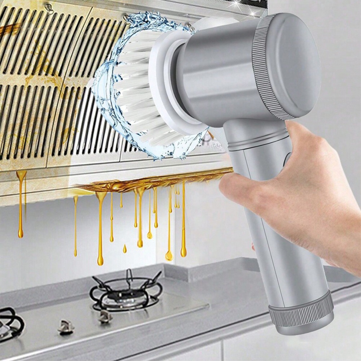 Cepillo de limpieza eléctrico de radio de mano multifuncional Cepillo de lavado de cocina Piscina de baño Azulejo artefacto de limpieza eléctrica
