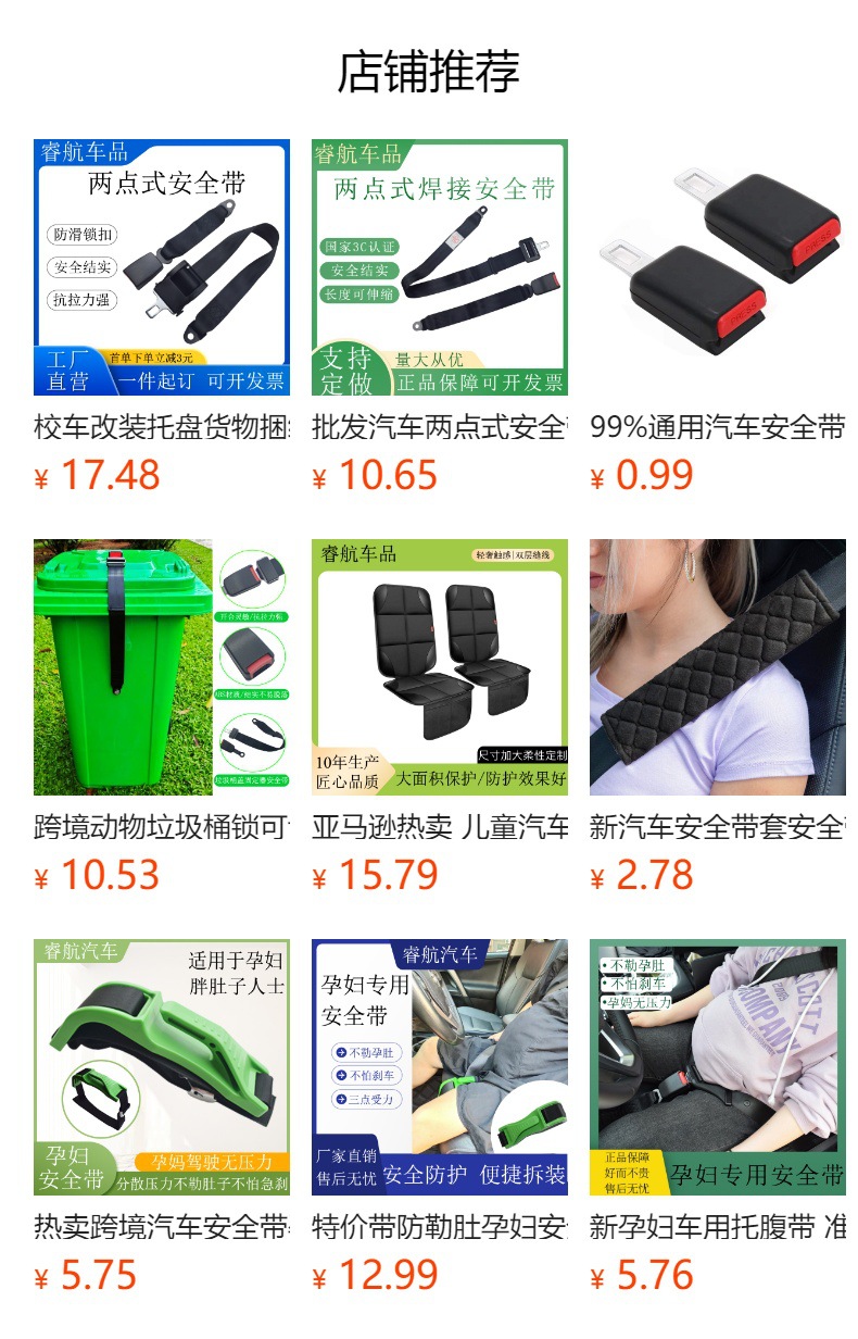 School bus modification pallet cargo binding automatic retractor seat belt two-point car seat belt X