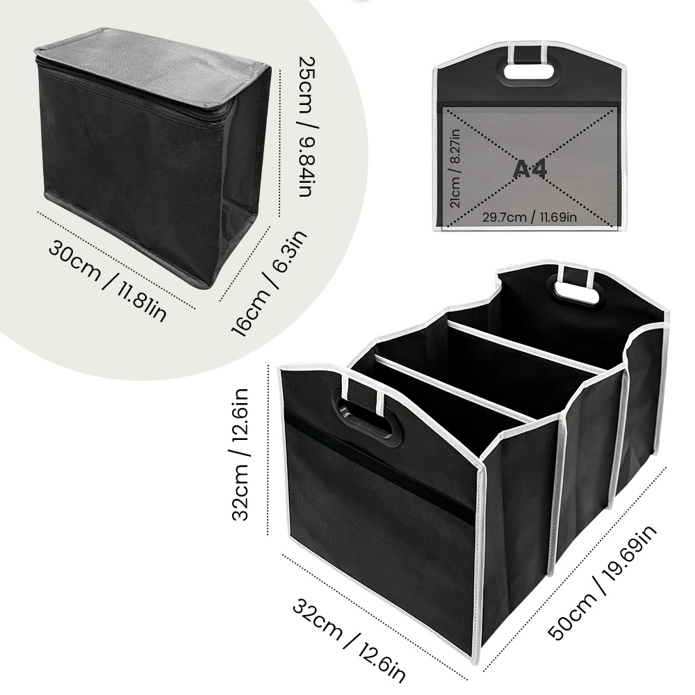Caja de almacenamiento de automóviles 100g tela no tejida caja de almacenamiento con aislamiento de hielo paquete de dos en una personalizada