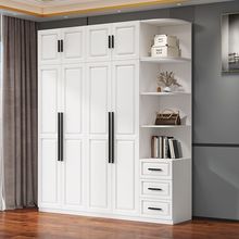 欧式衣柜实木现代家用卧室大容量对开门组装经济型大衣橱生态板