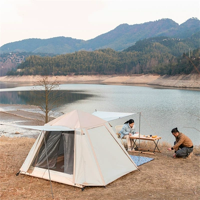 Outdoor Camping Tent Portable Folding Camping Beach Automatic Sun Protection and Rainstorm Protection Double-layer Tent (Çadırlar)
